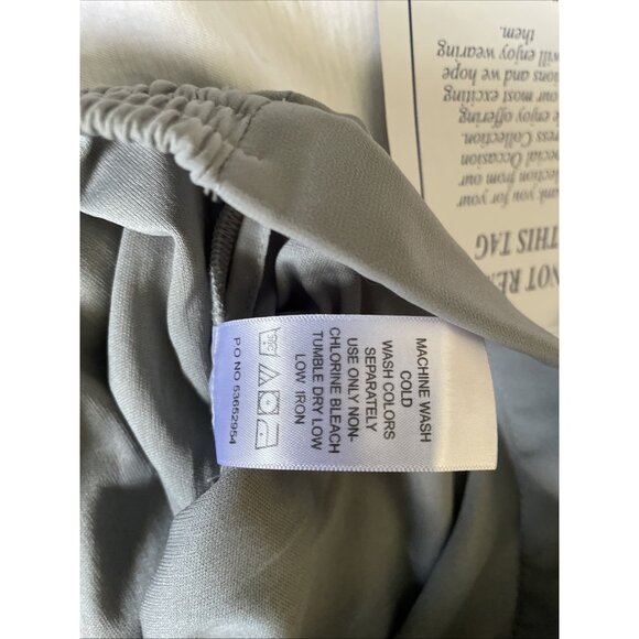 Womens Plus Sz 32W Light Green Elastic Waist Wide-Leg Pants Flowy Lined Granny - Picture 5 of 8